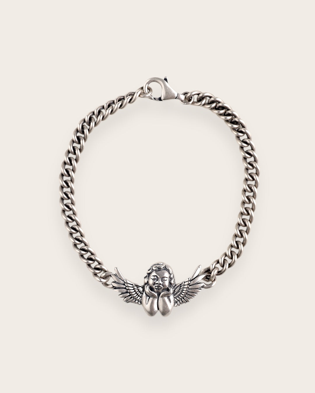ANGEL CURB CHAIN BRACELET IN SILVER
