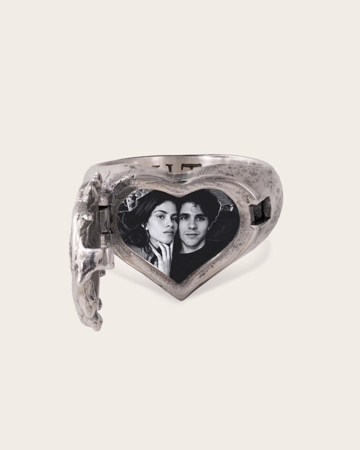 Vintage Thorn Heart Ring In Silver