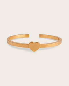 Vintage Heart Cuff In Gold