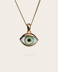 GREEN EYE PENDANT IN GOLD