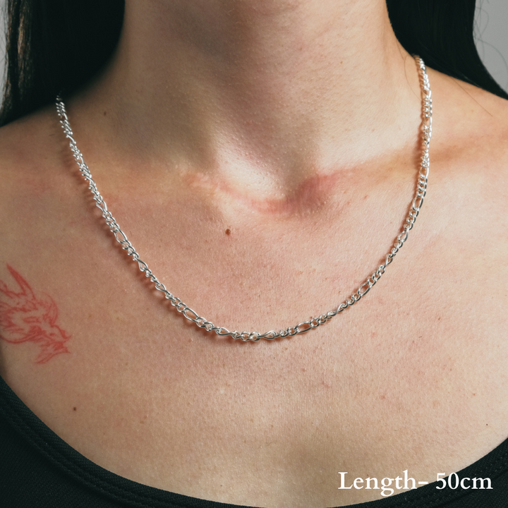 SILVER FIGARO CHAIN 1MM