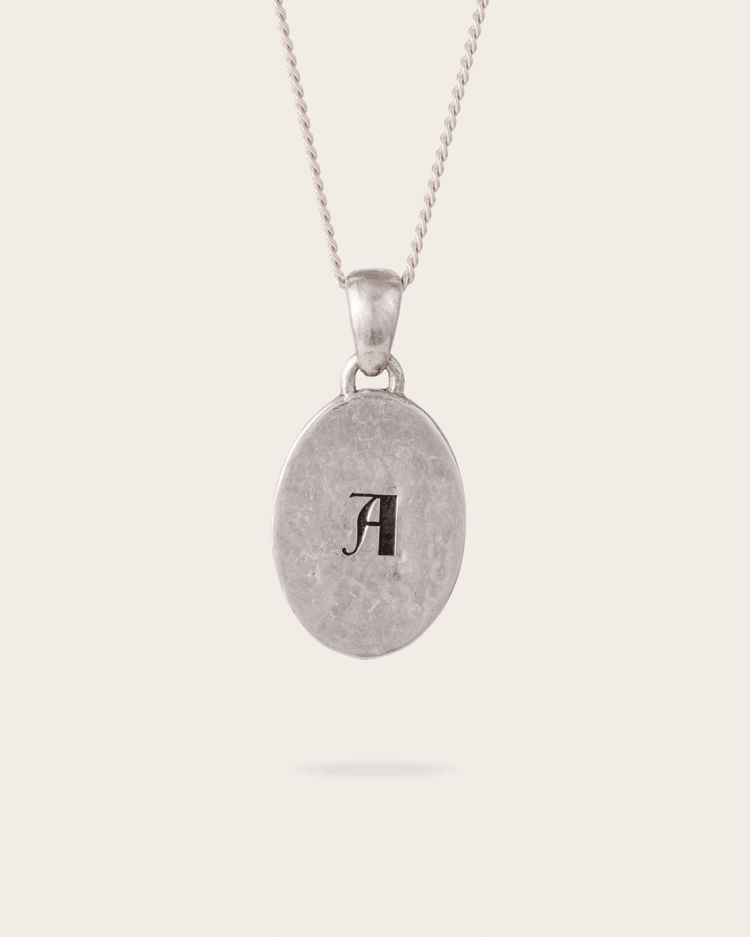 Vintage Oval Pendant In Silver