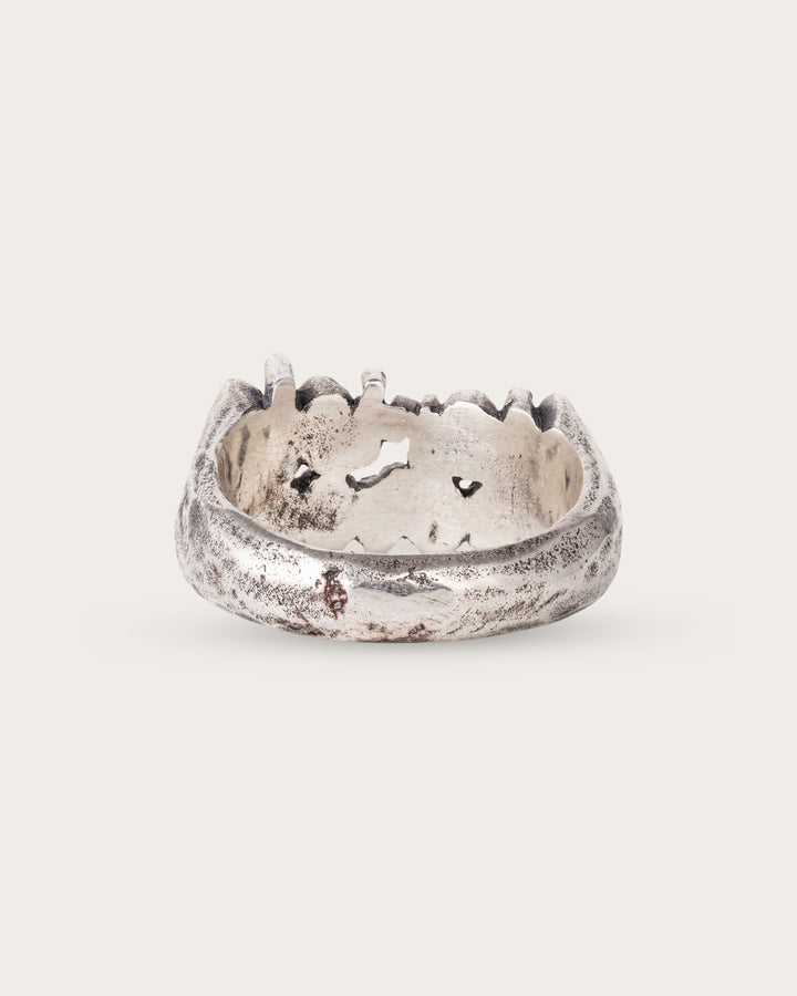 NO RISK NO STORY RING IN SILVER