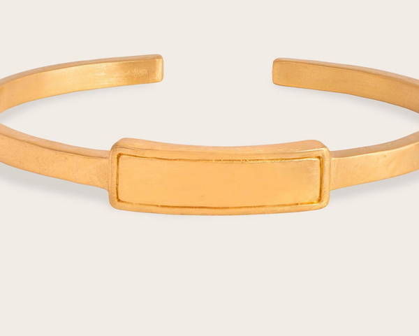 Vintage Bar Cuff Bracelet In Gold