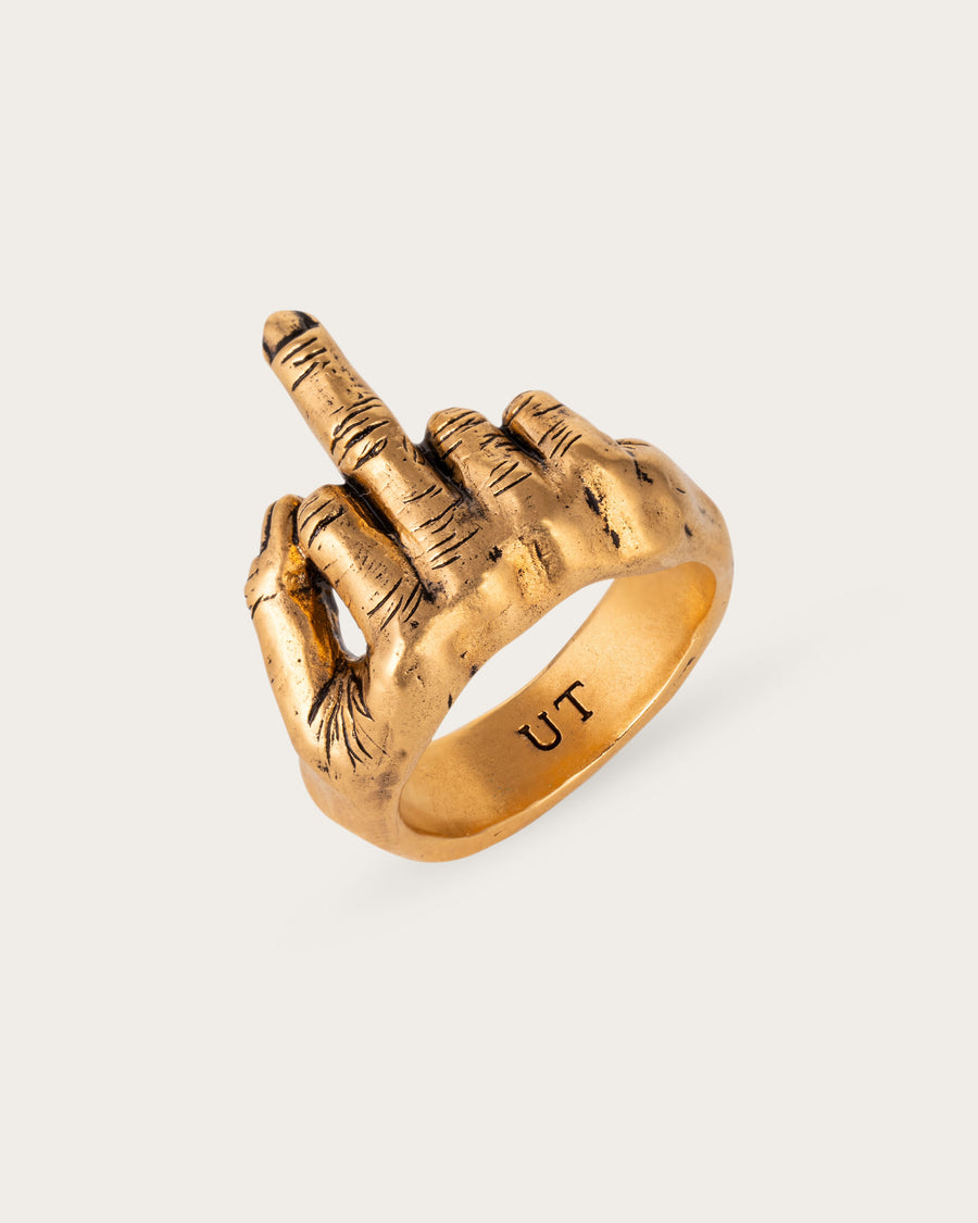 MIDDLE FINGER RING IN GOLD