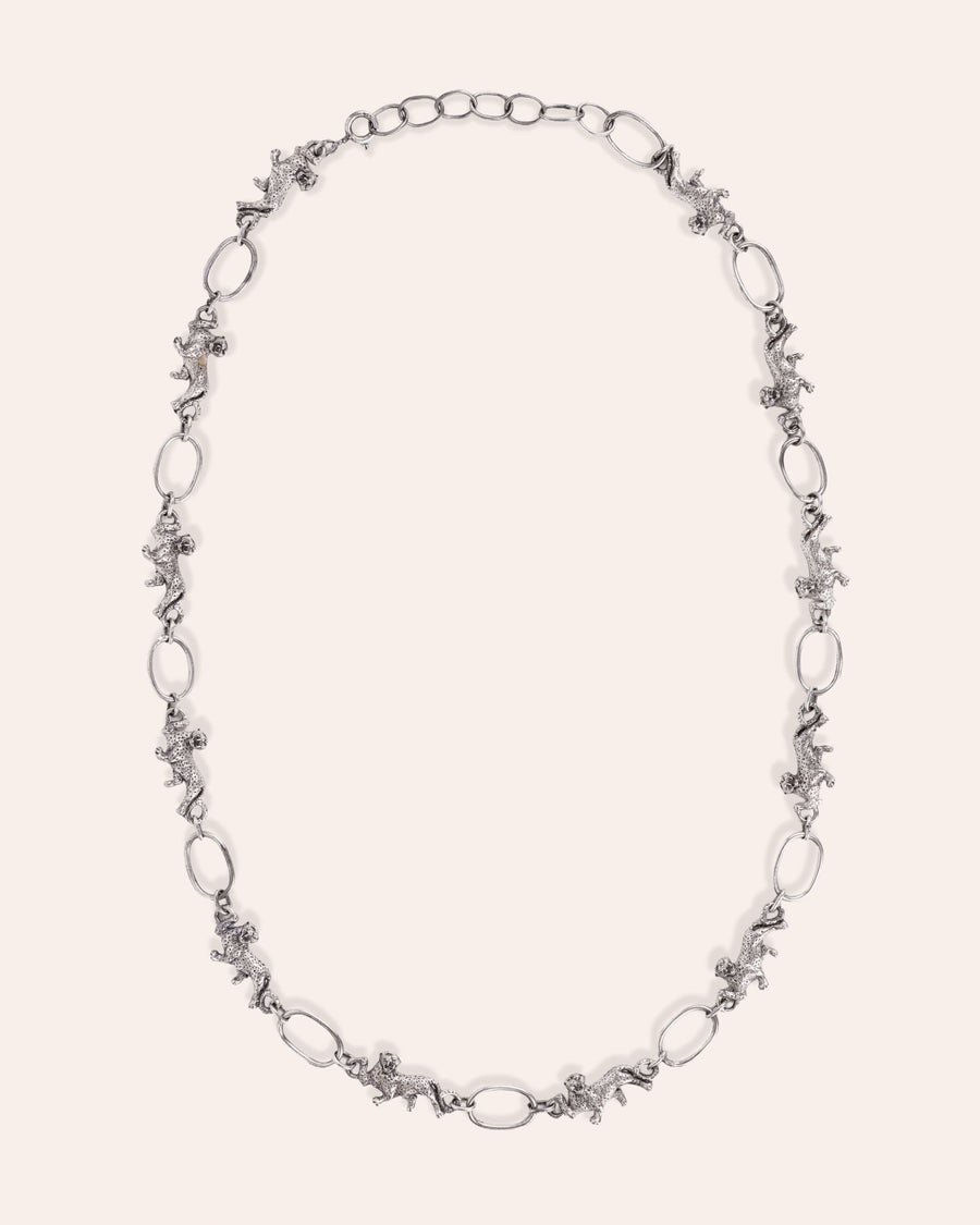 LEOPARD NECKCHAIN IN SILVER
