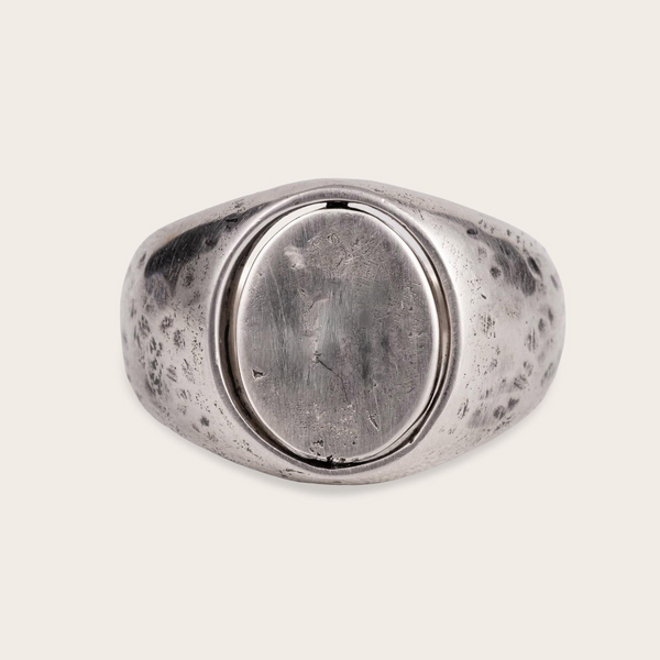 Vintage Rotating Signet Ring in Silver