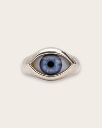 BLUE EYE RING IN SILVER