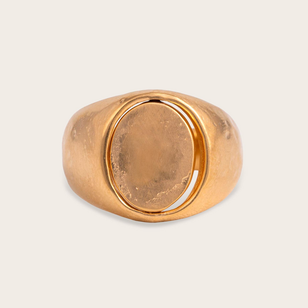Vintage Rotating Signet Ring In Gold
