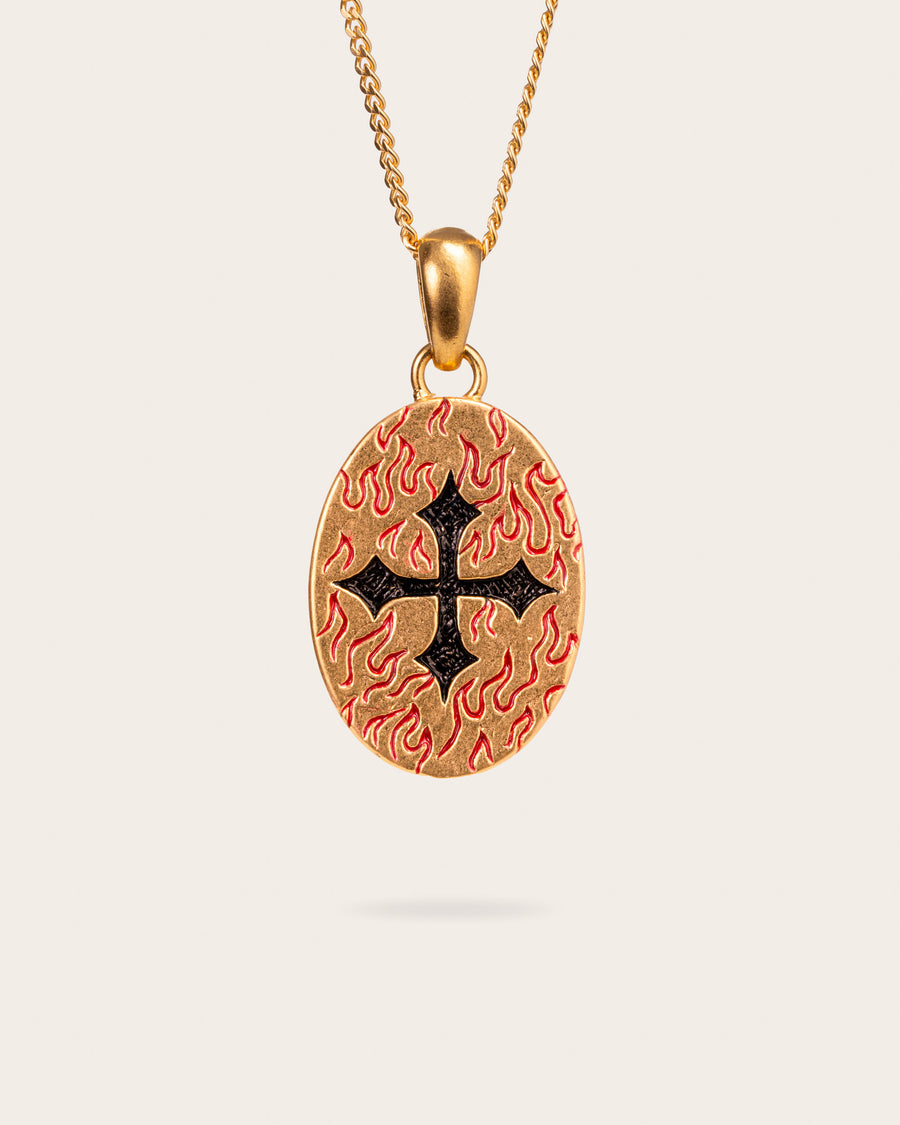 CROSS FIRE PENDANT IN GOLD