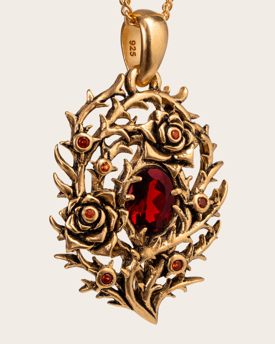 BLOOD ROSE THORN PENDANT IN GOLD