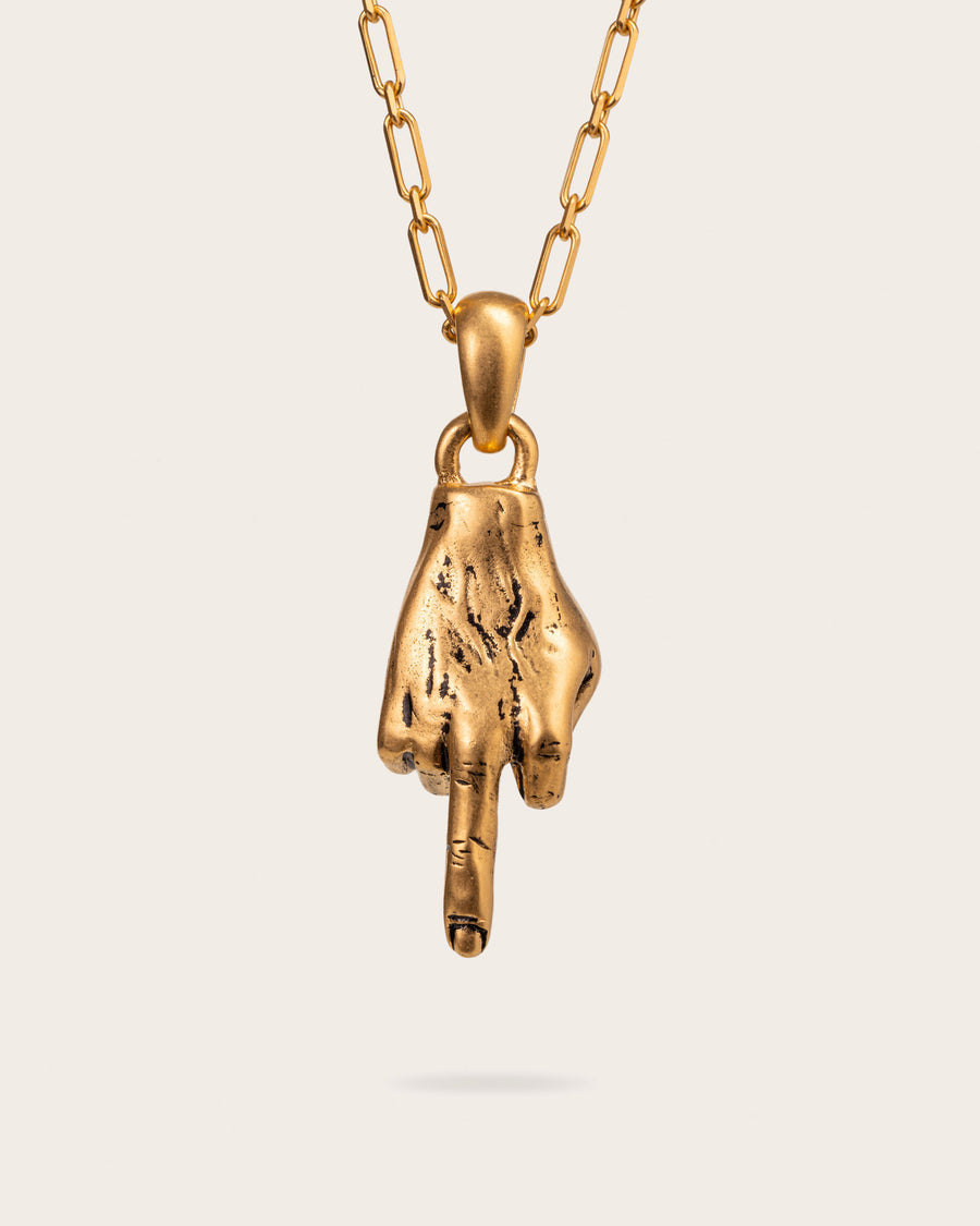 MIDDLE FINGER PENDANT IN GOLD
