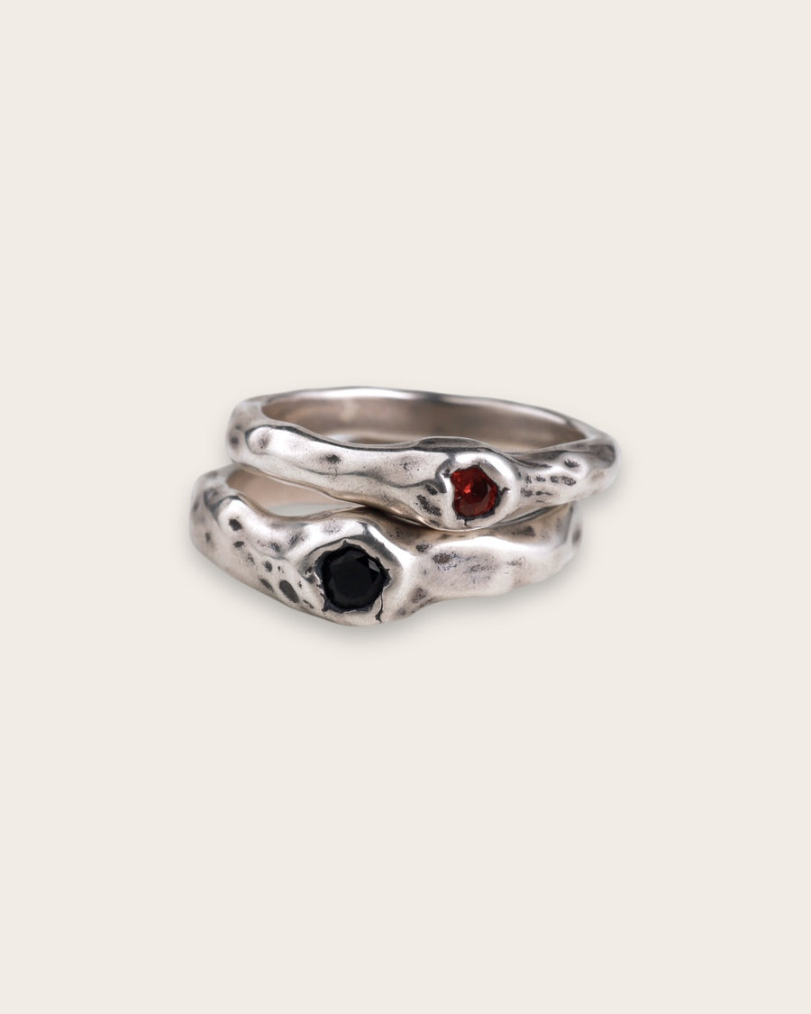 BALI DUO GEMSTONES RING IN SILVER