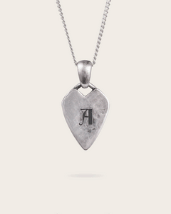 Sharp Heart Tag Pendant In Silver