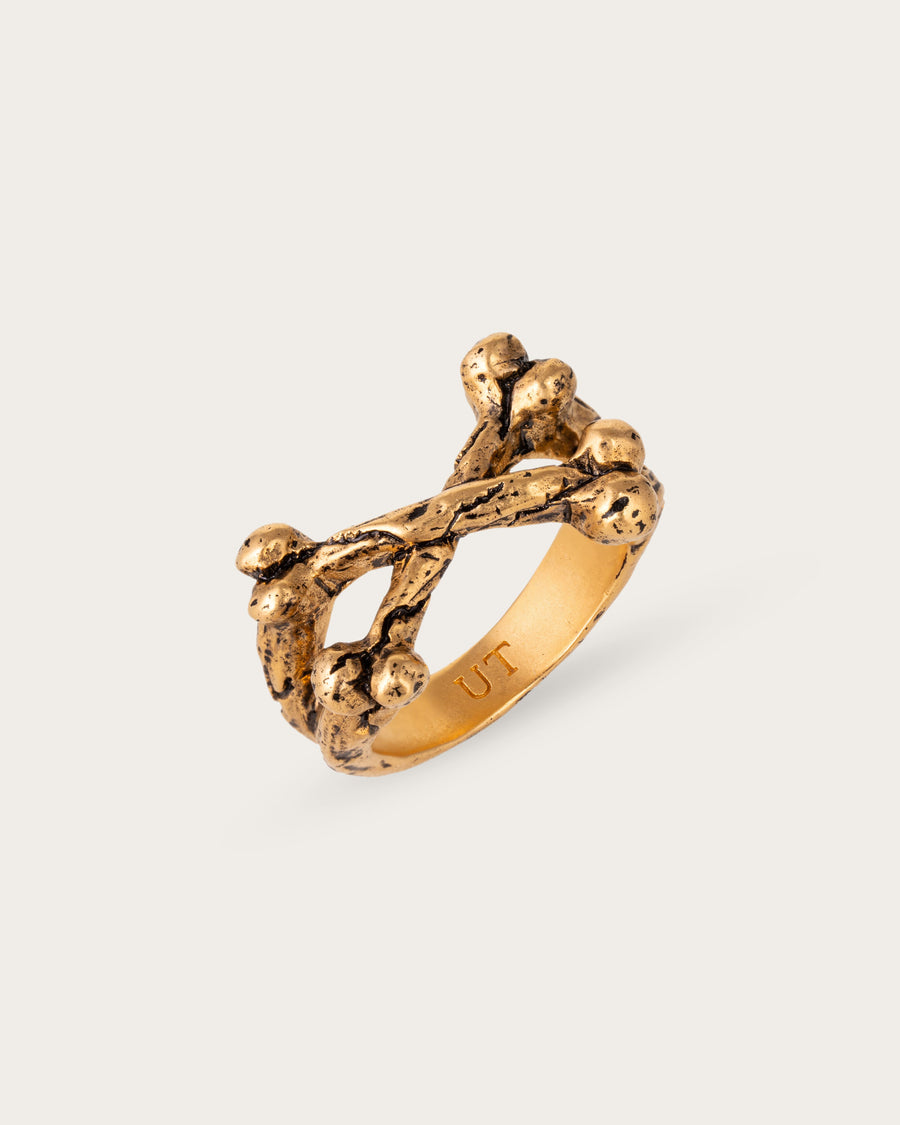 BONE RING IN GOLD