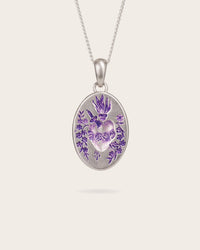 PURPLE HEART PENDANT IN SILVER