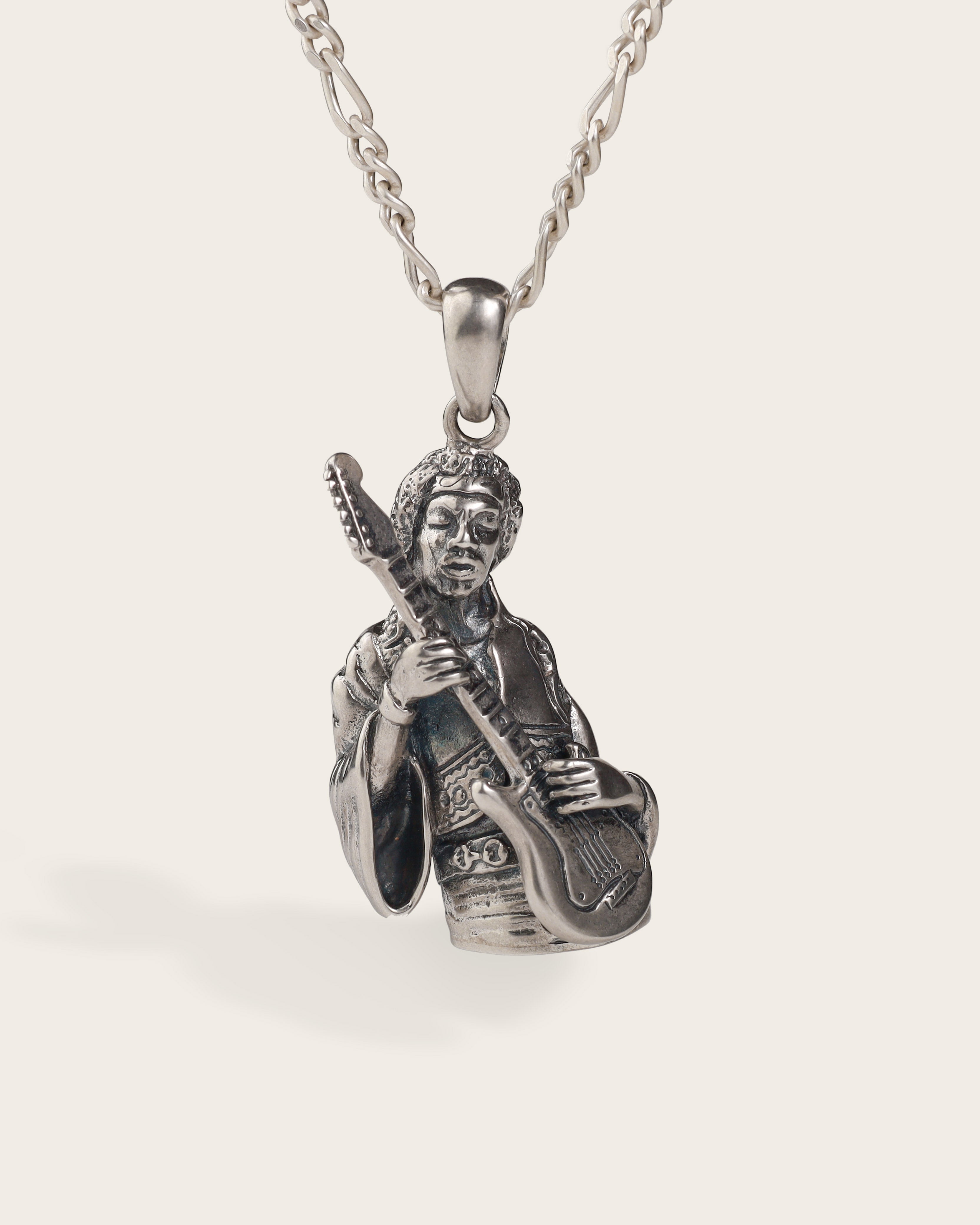 JIMI HENDRIX PENDANT IN SILVER