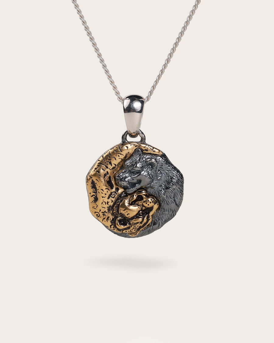 YIN-YANG TIGER NECKLACE IN GOLD & SILVER