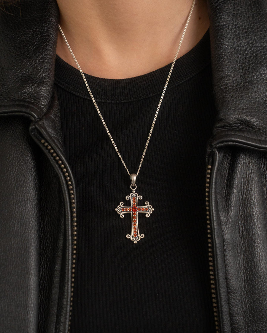RUBY RED CROSS PENDANT IN SILVER – Untold-truth-ecom