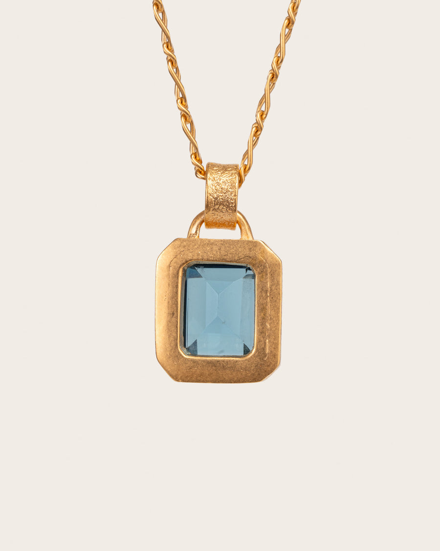 ICE BLUE GEMSTONE PENDANT IN GOLD