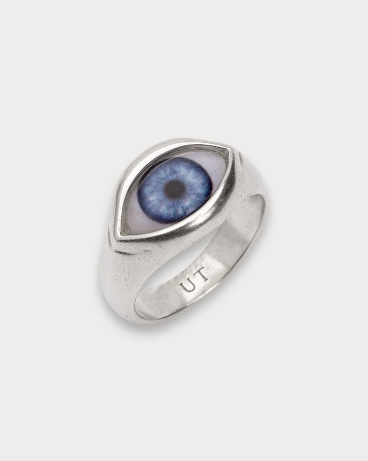 BLUE EYE RING IN SILVER