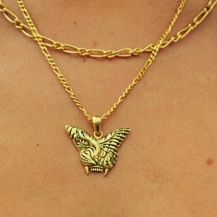 TIGER BUTTERFLY NECKLAE IN GOLD
