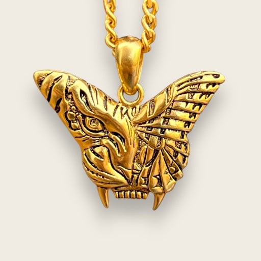 TIGER BUTTERFLY NECKLAE IN GOLD