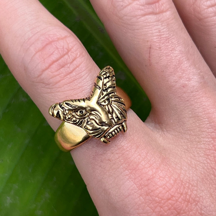 TIGER BUTTERFLY RING IN GOLD