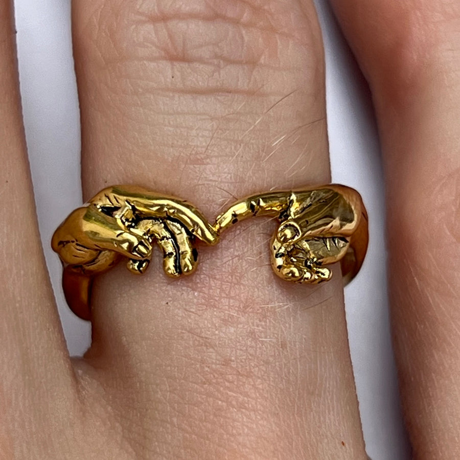 HAND OF GOD RING IN GOLD