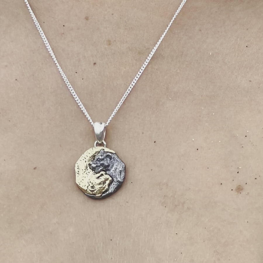 YIN-YANG TIGER NECKLACE IN GOLD & SILVER