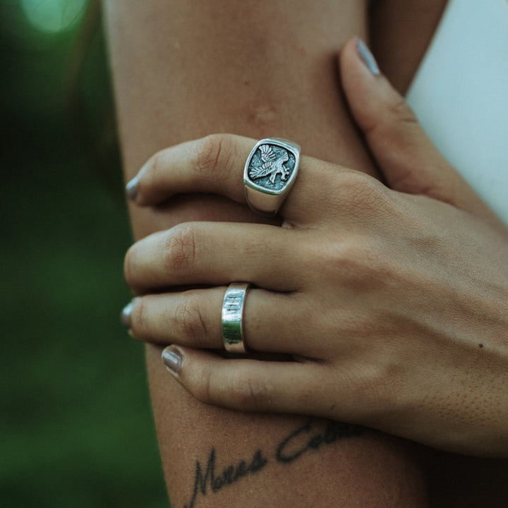 EAGLE RING IN SILVER